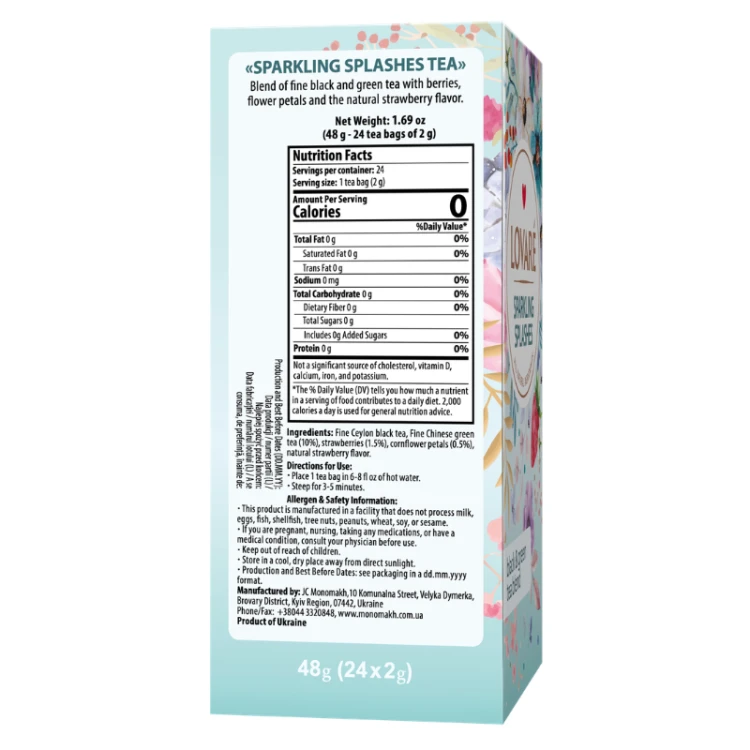 Lovare Sparkling Splashes - herbata w saszetkach (24 saszetki)