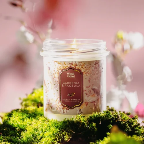 Świeczka sojowa Gardenia &amp; Paczula - Wosk i Knot