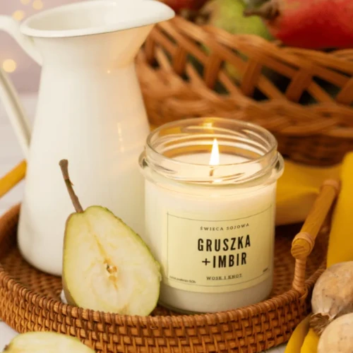 Świeczka sojowa Gruszka &amp; Imbir - Wosk i Knot