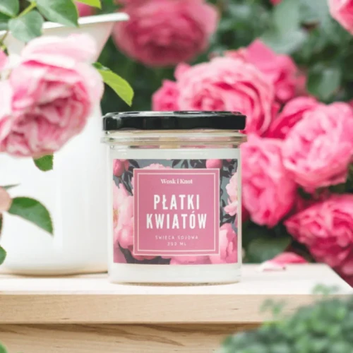 Świeczka sojowa Płatki Kwiatów - Wosk i Knot