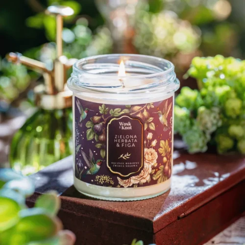 Świeczka sojowa Zielona Herbata &amp; Figa - Wosk i Knot