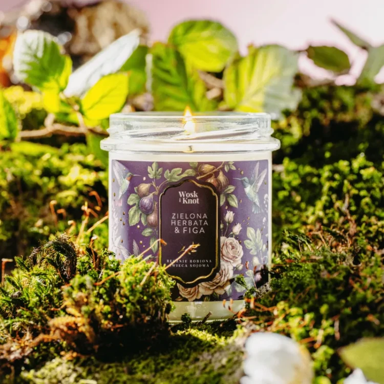 Świeczka sojowa Zielona Herbata &amp; Figa - Wosk i Knot