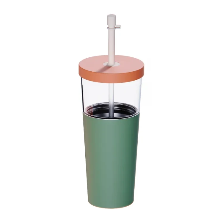 Asobu - Marina - Kubek termiczny 2 w 1 ze słomką 845ml - Pastelowy Zielony
