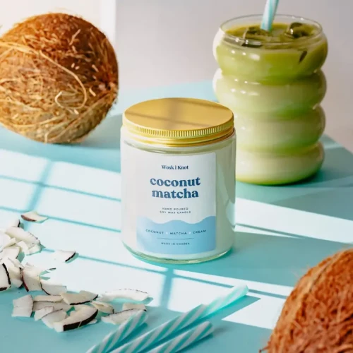 Świeca sojowa Coconut Matcha - Wosk i Knot