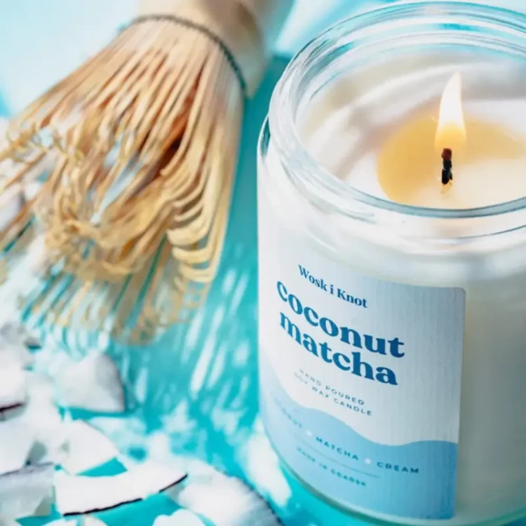 Świeca sojowa Coconut Matcha - Wosk i Knot
