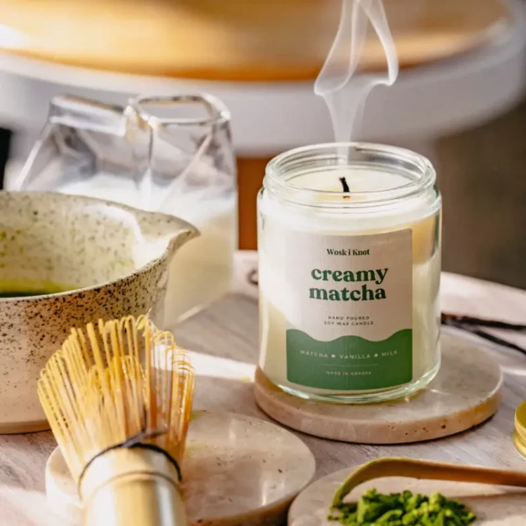 Świeca sojowa Creamy Matcha - Wosk i Knot