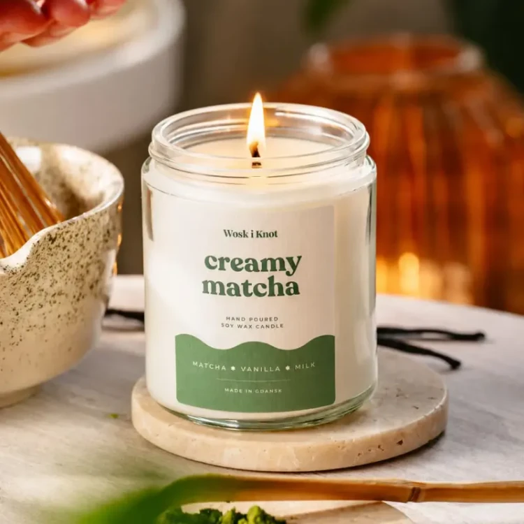 Świeca sojowa Creamy Matcha - Wosk i Knot