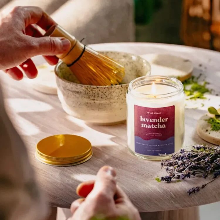 Świeca sojowa Lavender Matcha - Wosk i Knot