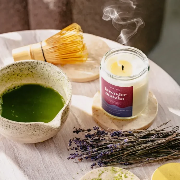 Świeca sojowa Lavender Matcha - Wosk i Knot