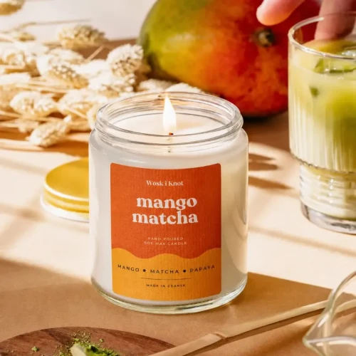 Świeca sojowa Mango Matcha - Wosk i Knot