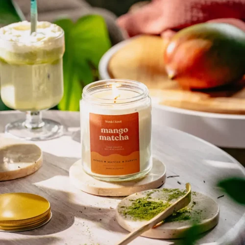Świeca sojowa Mango Matcha - Wosk i Knot