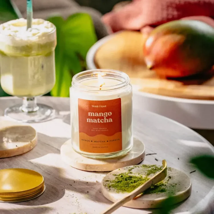Świeca sojowa Mango Matcha - Wosk i Knot