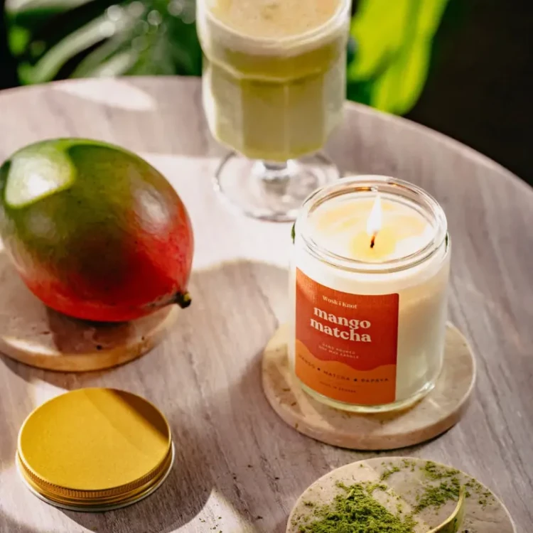 Świeca sojowa Mango Matcha - Wosk i Knot