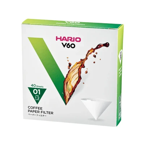 Filtry papierowe do Dripa Hario V60-01 białe - 40 sztuk