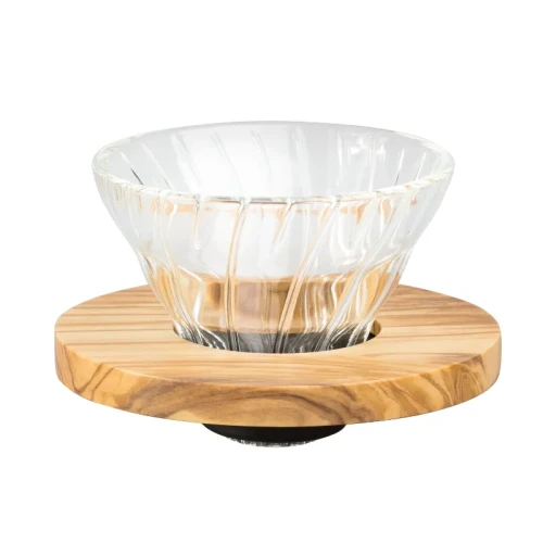 Szklany Drip V60-01 Hario - Olive Wood