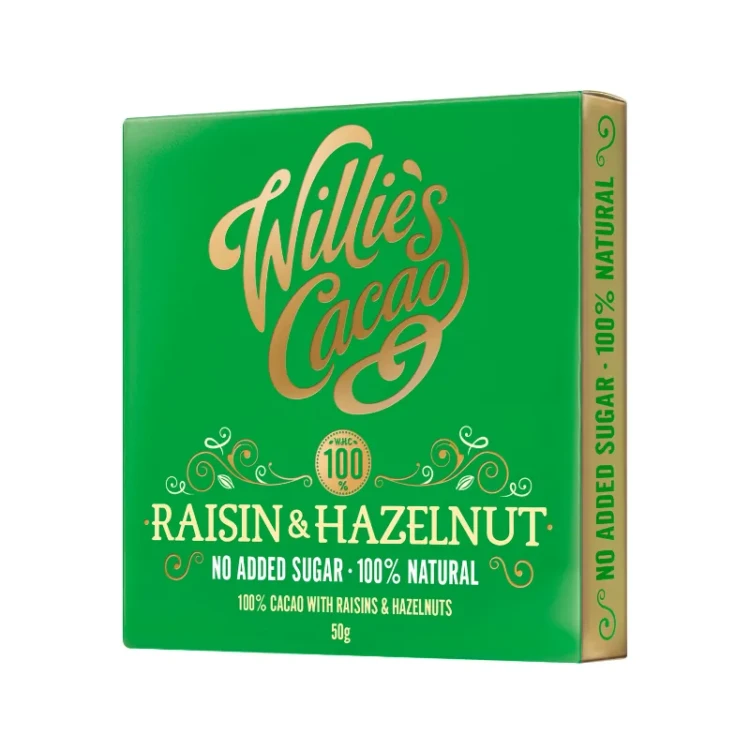 Willie's Cacao Raisin and Hazelnut - Czekolada z rodzynkami i orzechami laskowymi 50g