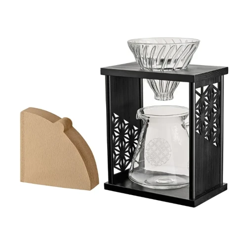 Hario - Drip Stand Set AYA - Dripper ze stojakiem - Czarny