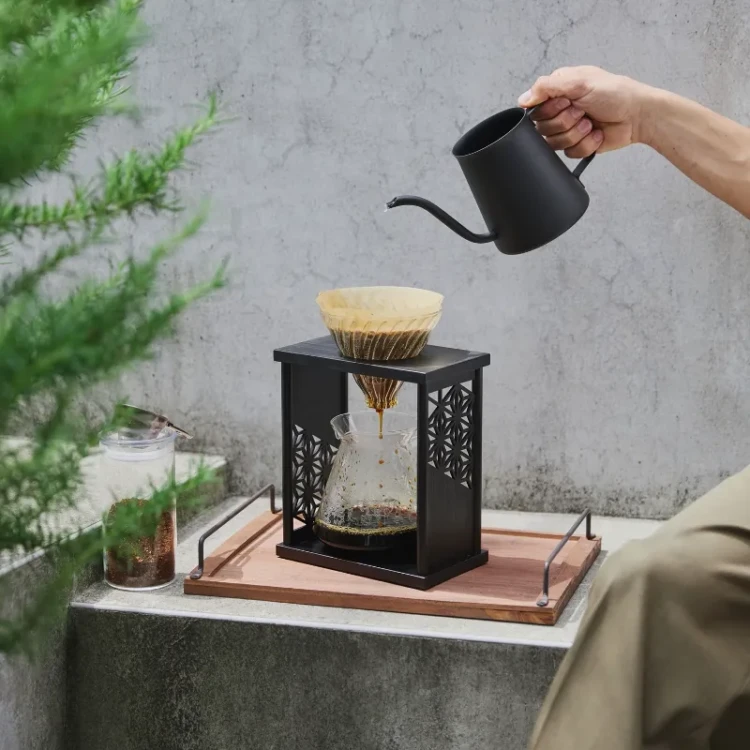 Hario - Drip Stand Set AYA - Dripper ze stojakiem - Czarny