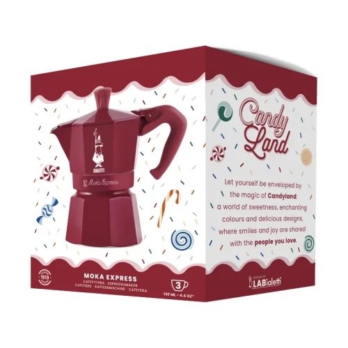 Bialetti Moka Express 3tz Candyland czerwona - kawiarka