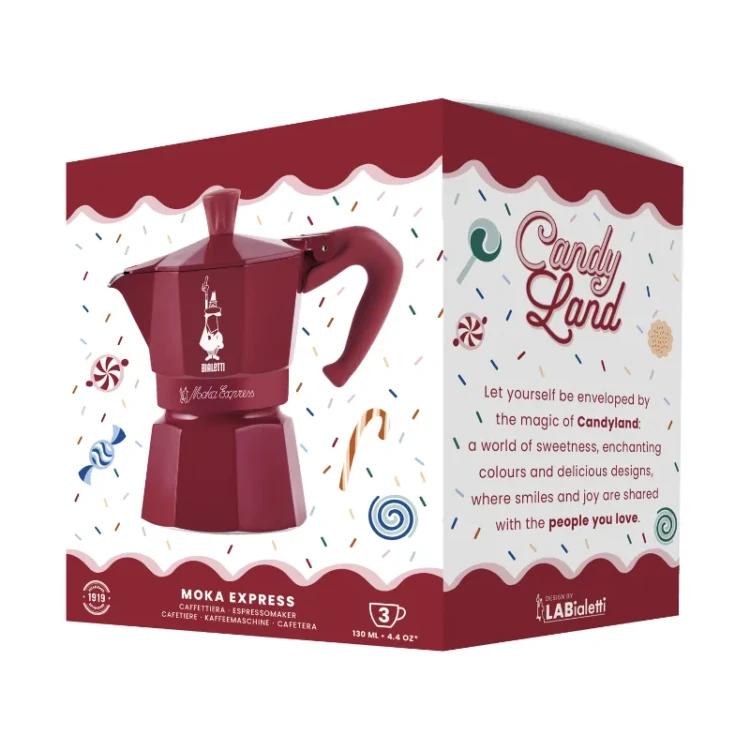 Bialetti Moka Express 3tz Candyland czerwona - kawiarka