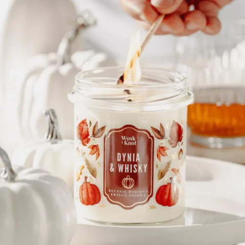 Świeca sojowa Dynia &amp; Whisky - Wosk i Knot