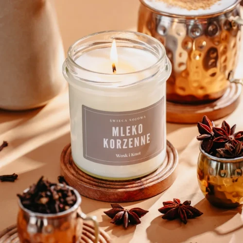 Świeca sojowa Mleko Korzenne - Wosk i Knot
