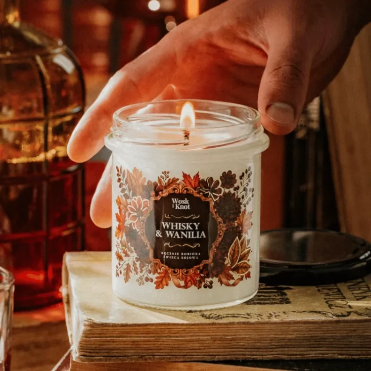 Świeca sojowa Whisky &amp; Wanilia - Wosk i Knot