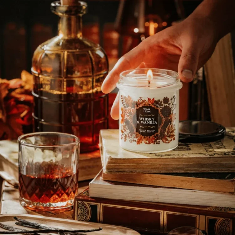 Świeca sojowa Whisky &amp; Wanilia - Wosk i Knot
