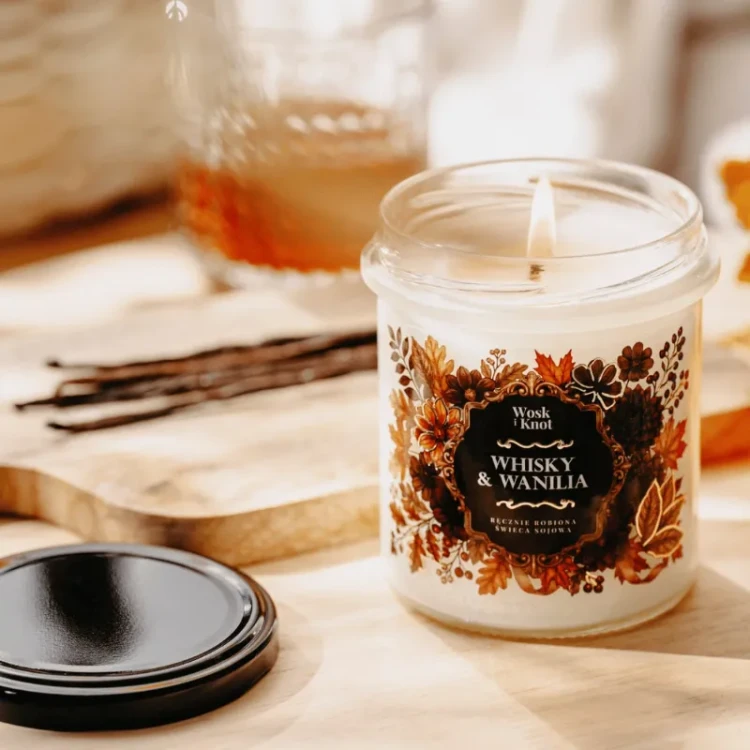 Świeca sojowa Whisky &amp; Wanilia - Wosk i Knot